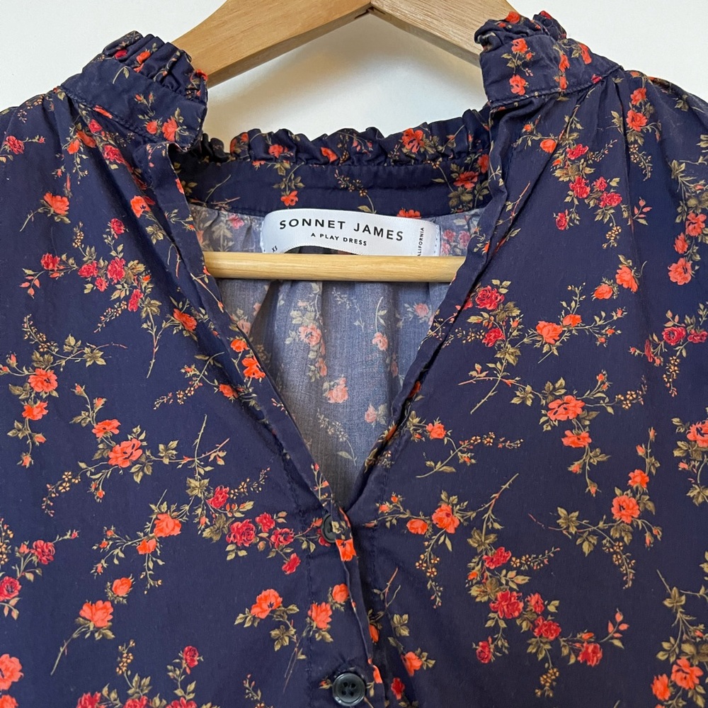 Sonnet James Colette dress in navy Liberty of London fabric
